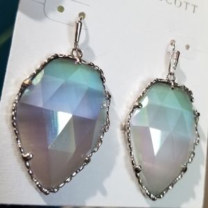 Rare Kendra Scott Iridescent Corley Earring Silver